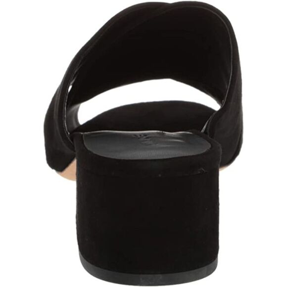 VINCE. Womens Black Karsen Toe Block Heel Slip On Leather Heeled Sandal 5 M - Picture 2 of 4